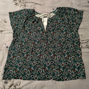 Loft Floral Green Women's Top